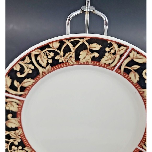 Sango Stoneware 7 1/2" Salad Plate  Savoy #8802 Pattern Royal Majestic black - Picture 2 of 4